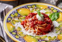 Vibrant Pomodoro Pasta with Whipped Basil Ricotta