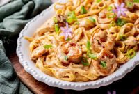Spicy Cajun Chicken and Shrimp Alfredo