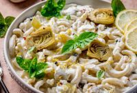 Zesty Lemon Ricotta Casarecce with Artichokes and Capers