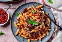 Cavatelli with Fiery Italian Sausage Ragu