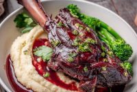 Rich Red Wine Braised Lamb Shanks