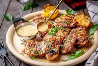 Grilled Herb Chicken Thighs with Tangy Lemon Dressing