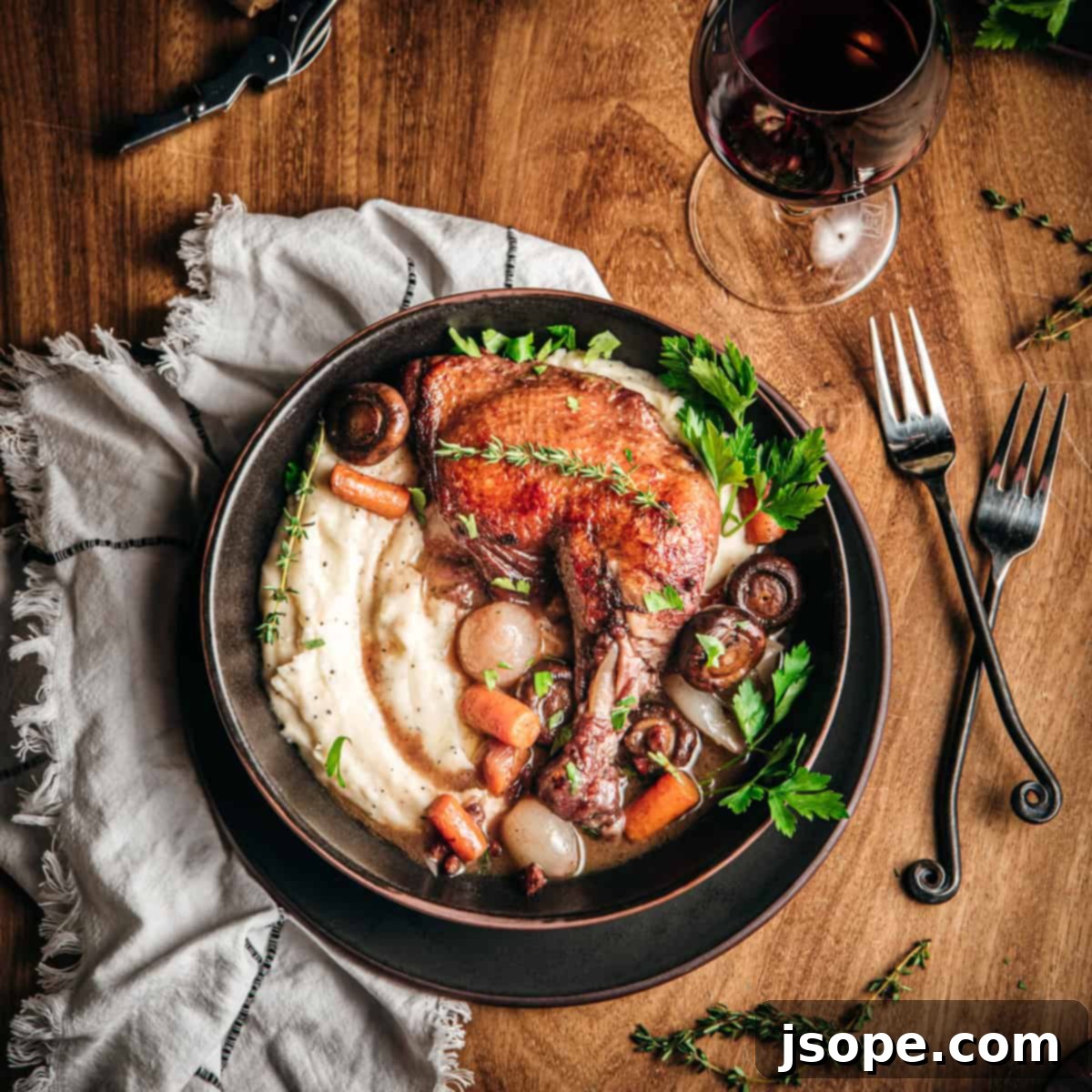 Rustic Chicken in Burgundy Wine 1 featured 1891