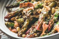 Roasted Asparagus with Prosciutto, Parmesan, Herbs, and Toasted Pine Nuts