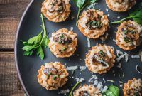 Crispy Phyllo Cups with Creamy Parmesan Risotto and Earthy Mushroom Ragù