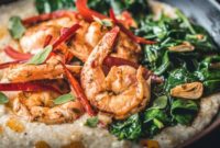 Zesty Blood Orange Shrimp and Velvety Cheese Grits