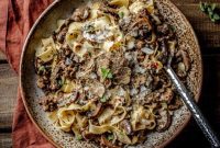 Creamy Sausage Mushroom Tagliatelle