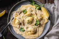 Bright Lemon Cream Lobster Ravioli