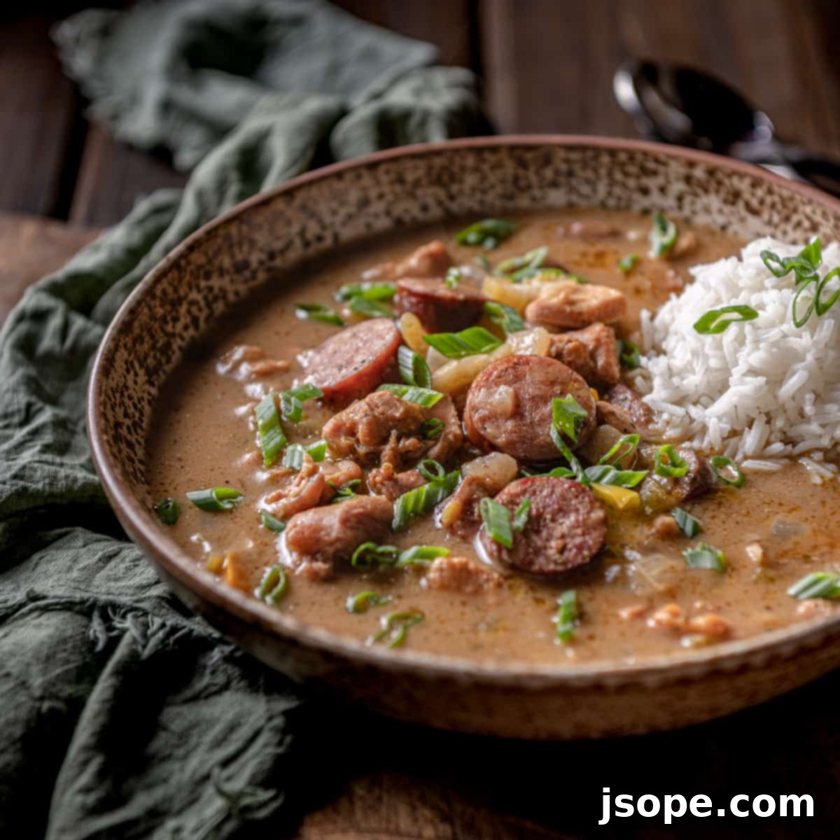 Cajun Chicken and Sausage Gumbo 1 featured 6274