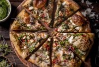 Spring Goat Cheese Pesto Asparagus Pizza