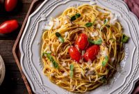 Zesty Spring Aglio Olio with Sweet Burst Tomatoes
