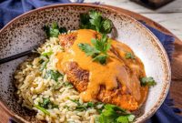 Tangy Tomato Chicken & Spinach Orzo