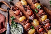 Grilled Steak and Potato Kebabs