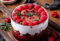 Crimson Velvet Trifle with Raspberry and Dark Chocolate