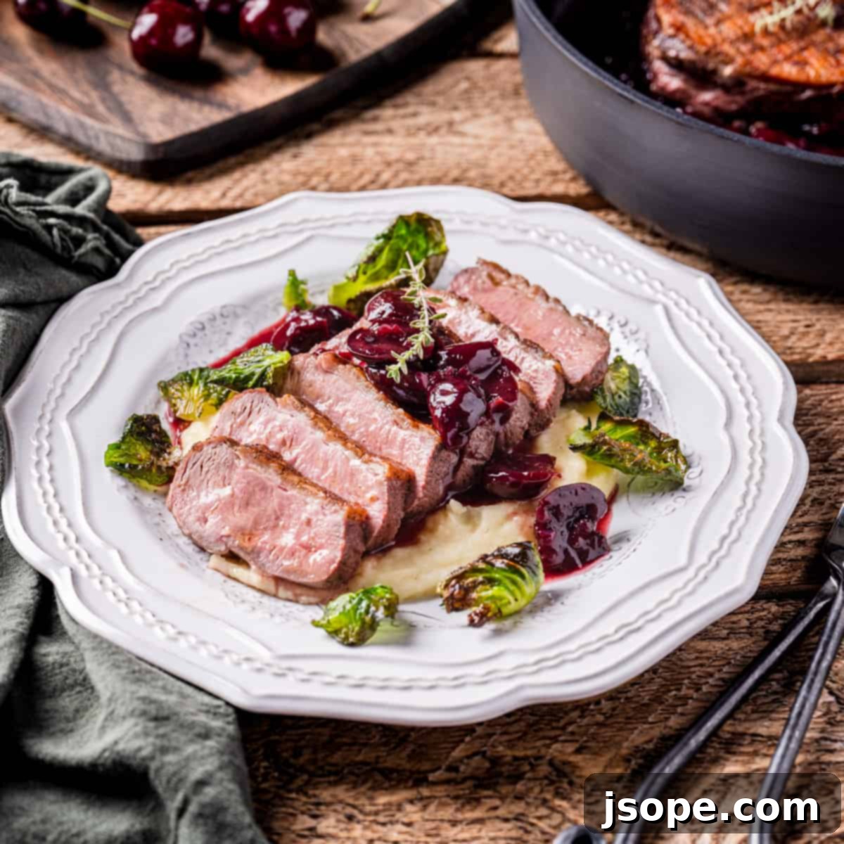 Succulent Pan-Seared Duck with Cherry Port Glaze 1 featured 7776