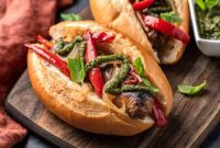 Loaded Italian Sausage Pepper and Pesto Subs