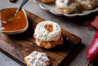 Warm Spiced Pear and Maple Cream Puffs