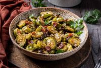 Caramelized Maple Bourbon Bacon Brussels Sprouts