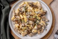 Earthy Maitake Pasta with Aromatic Tarragon Cream