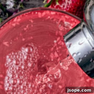 Strawberry Basil Pink Martini, garnished and ready to serve.