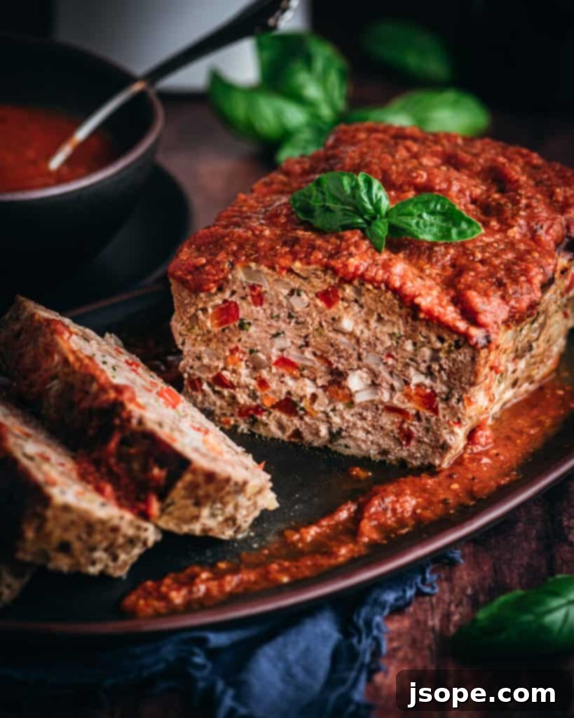 Tuscan Herb Meatloaf 4 Italian-Style Meatloaf with Garlic Tomato Sauce