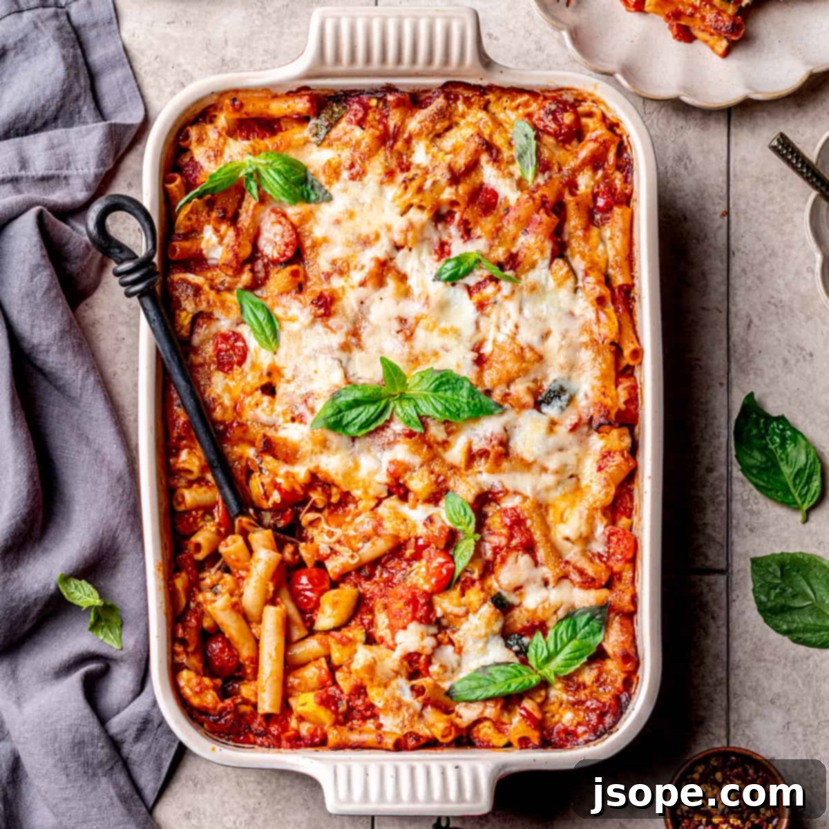 Meatless Four Cheese and Garden Vegetable Baked Ziti 2 Four Cheese and Vegetable Baked Ziti (No Meat)