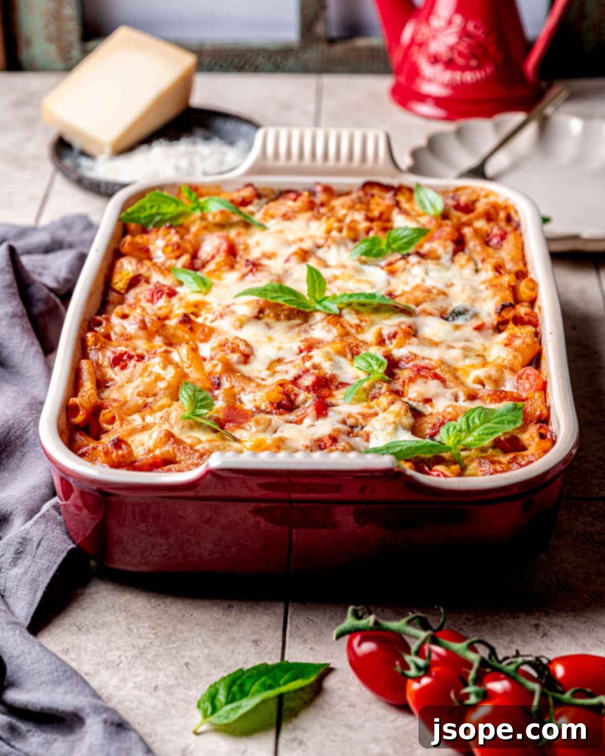 Meatless Four Cheese and Garden Vegetable Baked Ziti 4 Four Cheese and Vegetable Baked Ziti (No Meat)