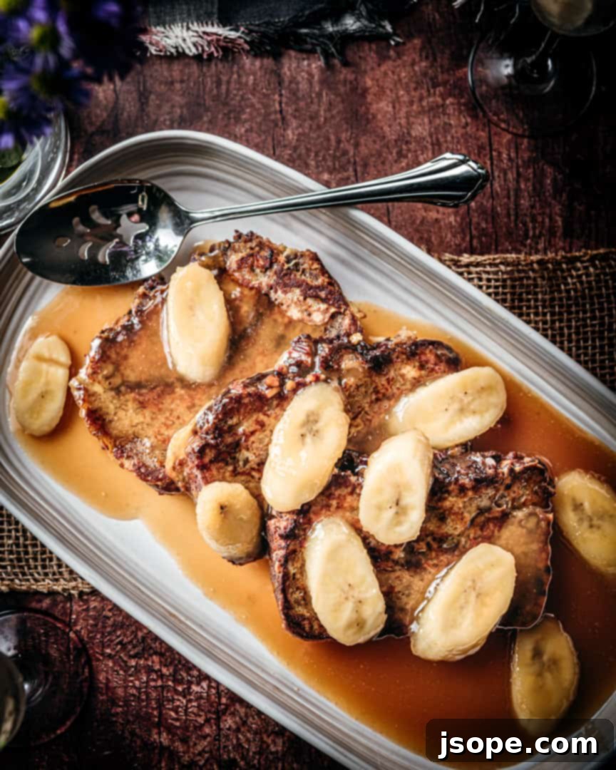Banana Bread French Toast Fosters Style