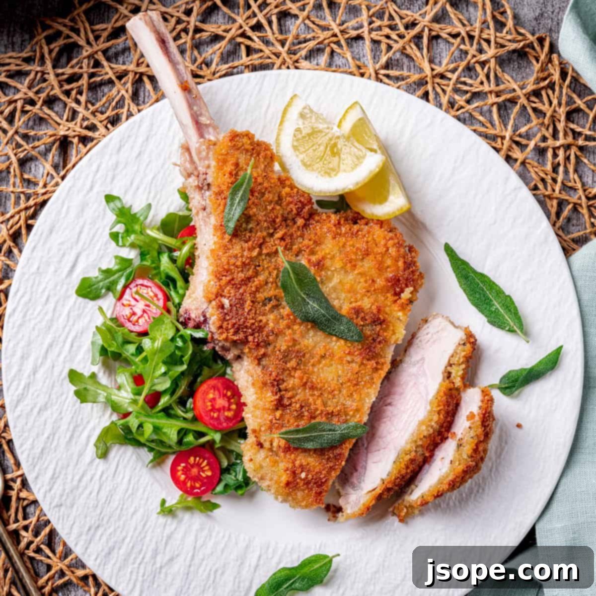 Crispy Bone-In Veal Milanese, a classic Italian dish