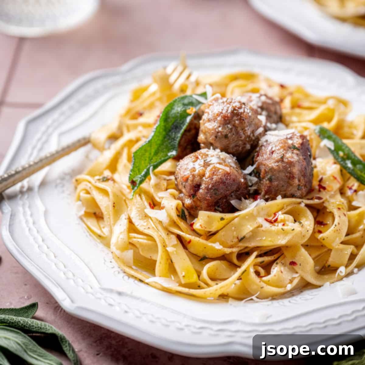 Veal Saltimbocca Meatballs with Brown Butter Sage Sauce