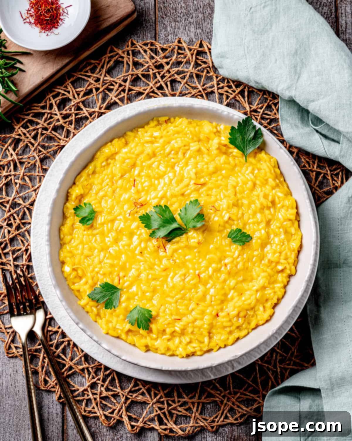 Milanese Style Creamy Saffron Leek Risotto