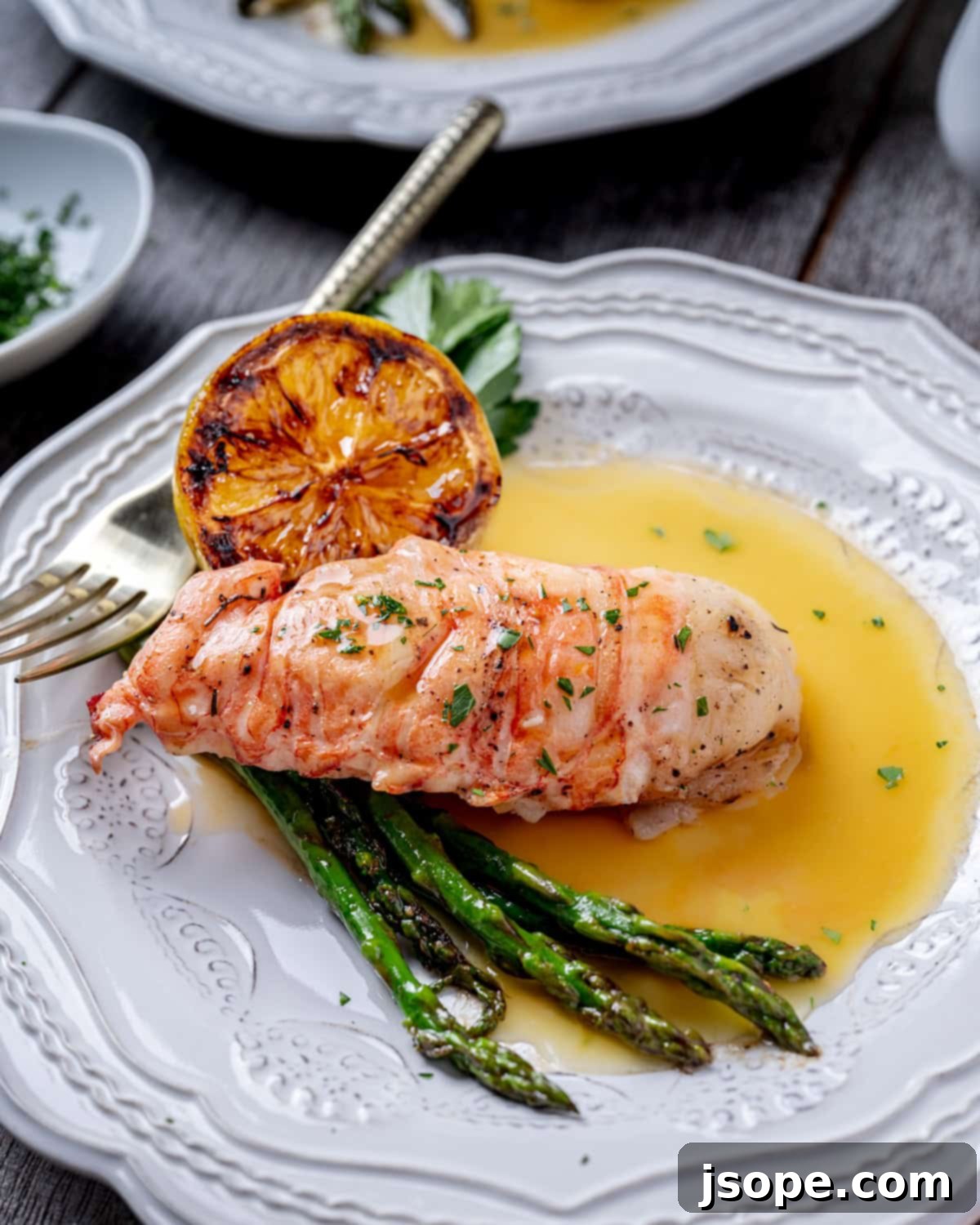 Garlic Butter Herb Sous Vide Lobster with Lemon Beurre Blanc