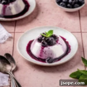 Classic Easy Vanilla Panna Cotta with Blueberry Compote