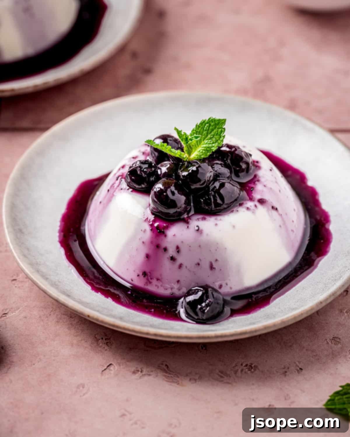 Exquisite Vanilla Bean Panna Cotta with Blueberry Compote