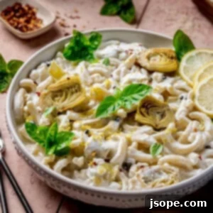 Lemon Caper Ricotta Casarecce with Artichokes