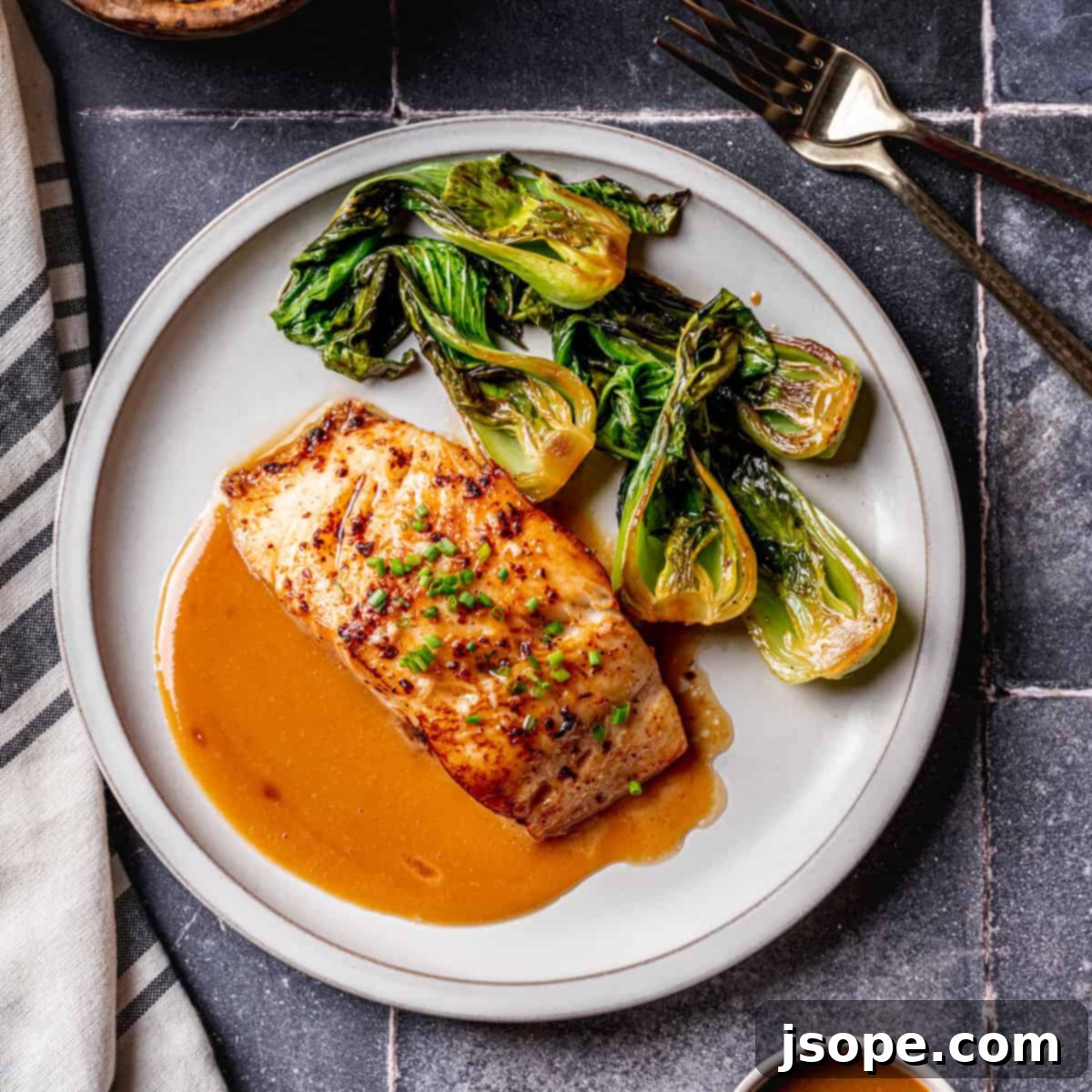 Roasted Black Cod with Miso Butter Sauce