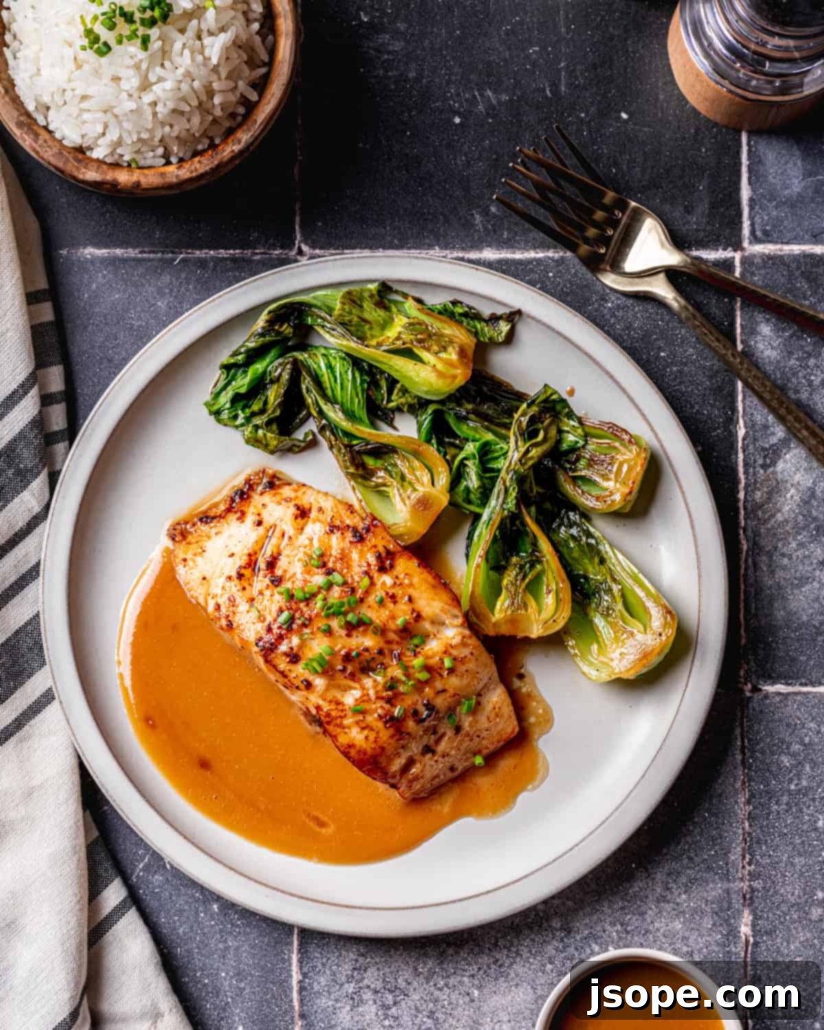 Roasted Black Cod with Miso Butter Sauce
