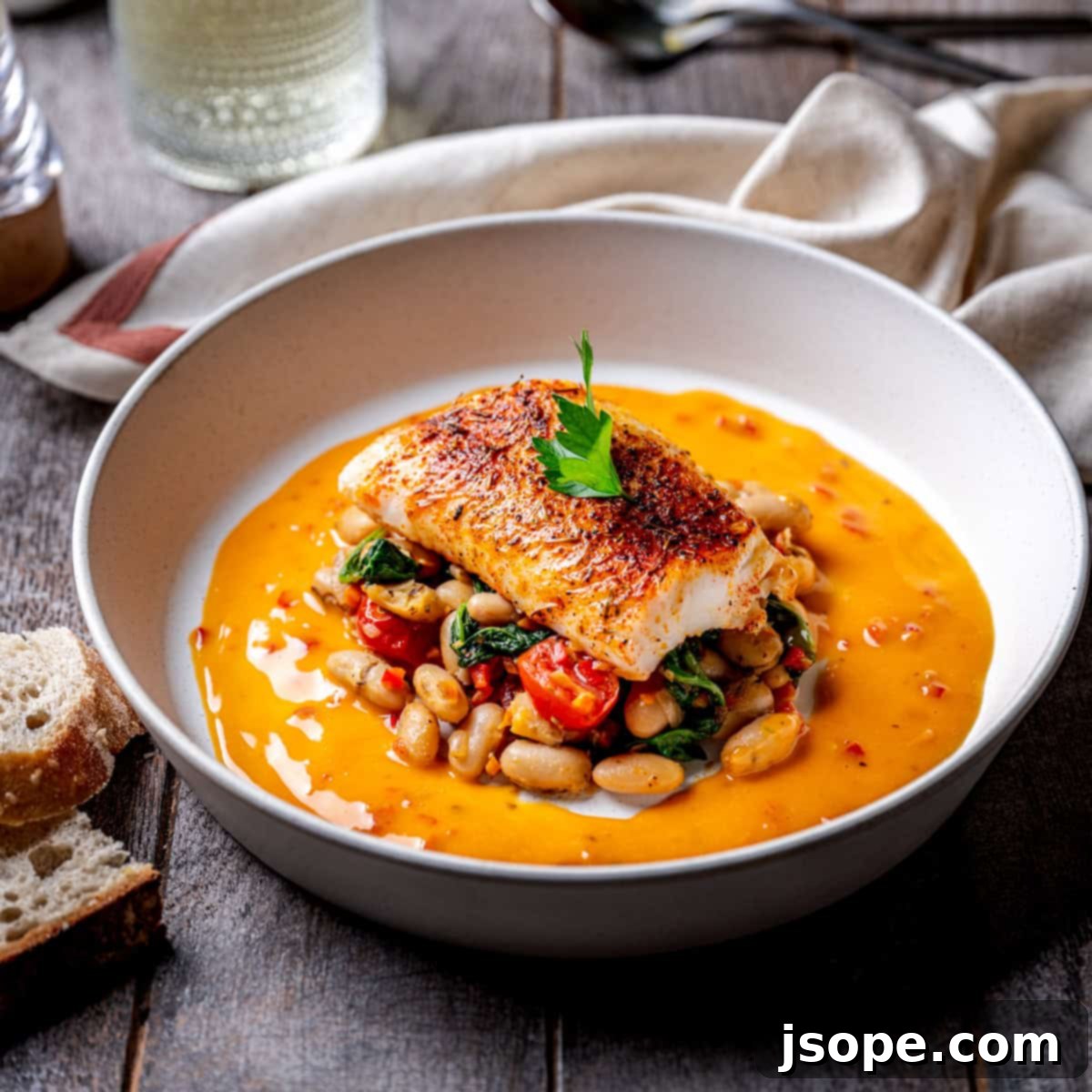 Oven Roasted Cod with Calabrian Chili Butter Sauce