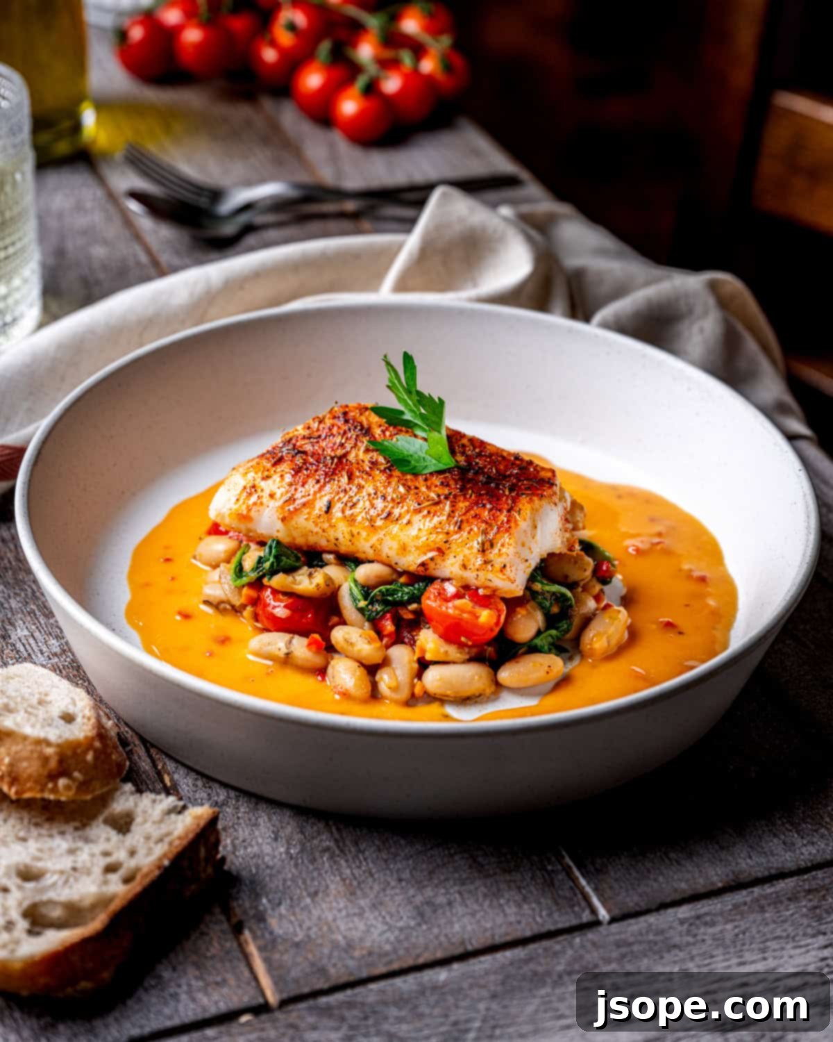 Oven Roasted Cod with Calabrian Chili Butter Sauce