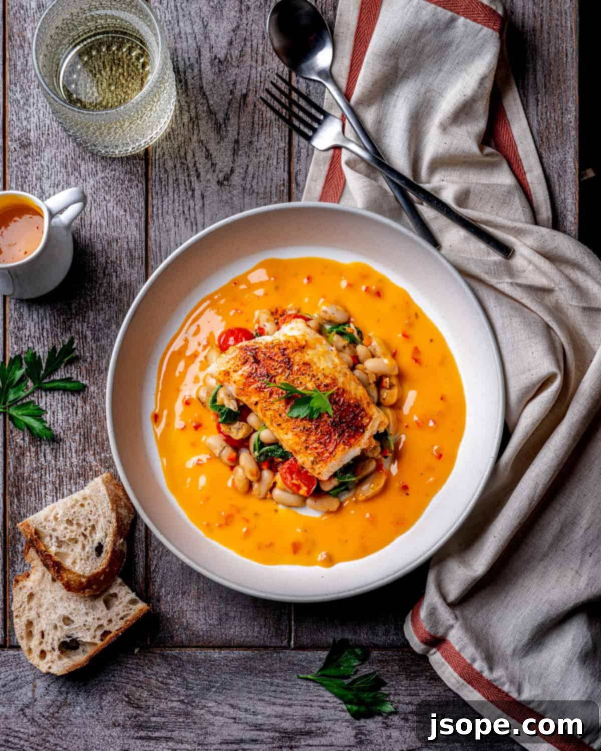 Oven Roasted Cod with Calabrian Chili Butter Sauce