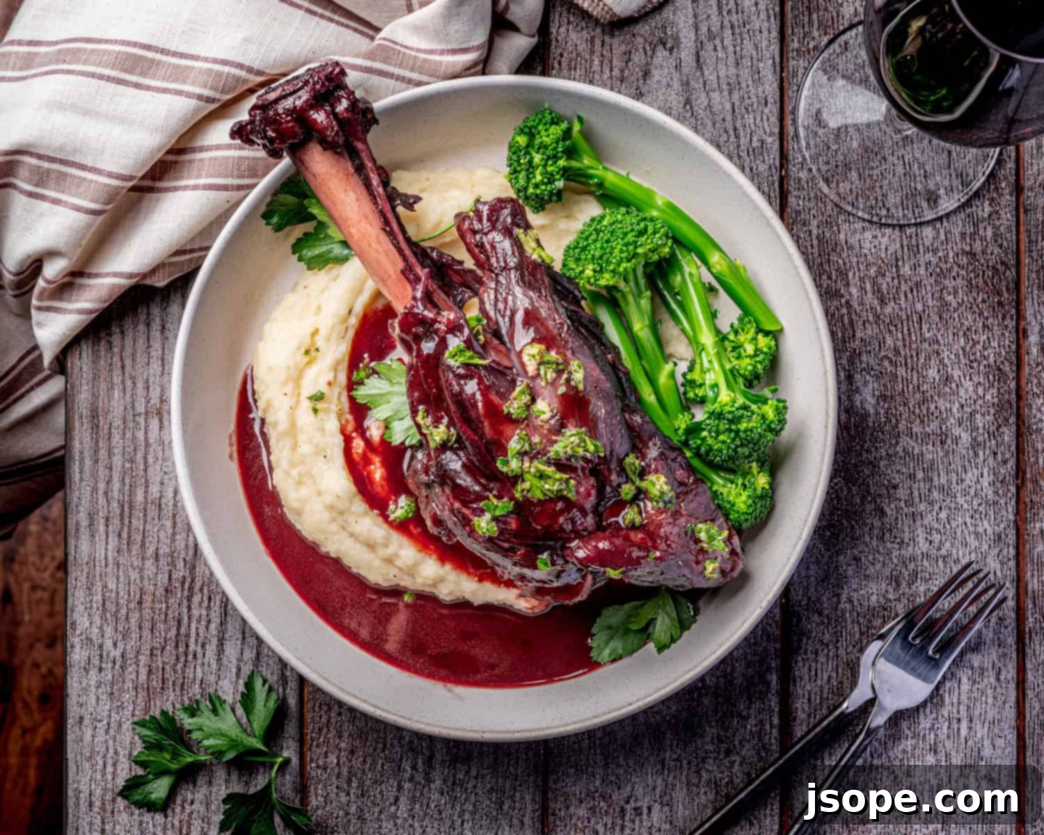 Red Wine Braised Lamb Shanks