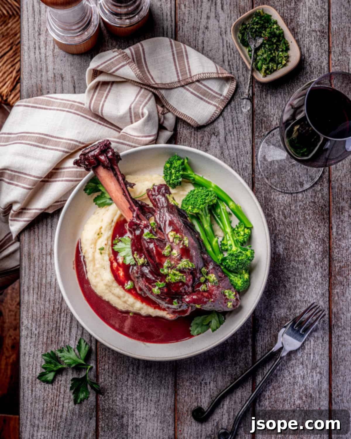 Red Wine Braised Lamb Shanks