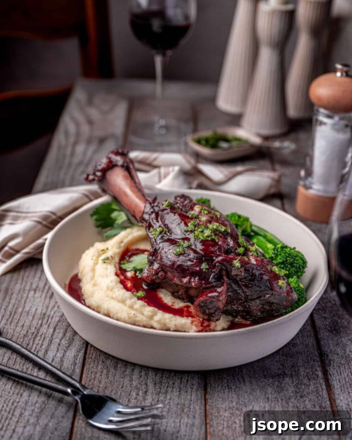 Red Wine Braised Lamb Shanks