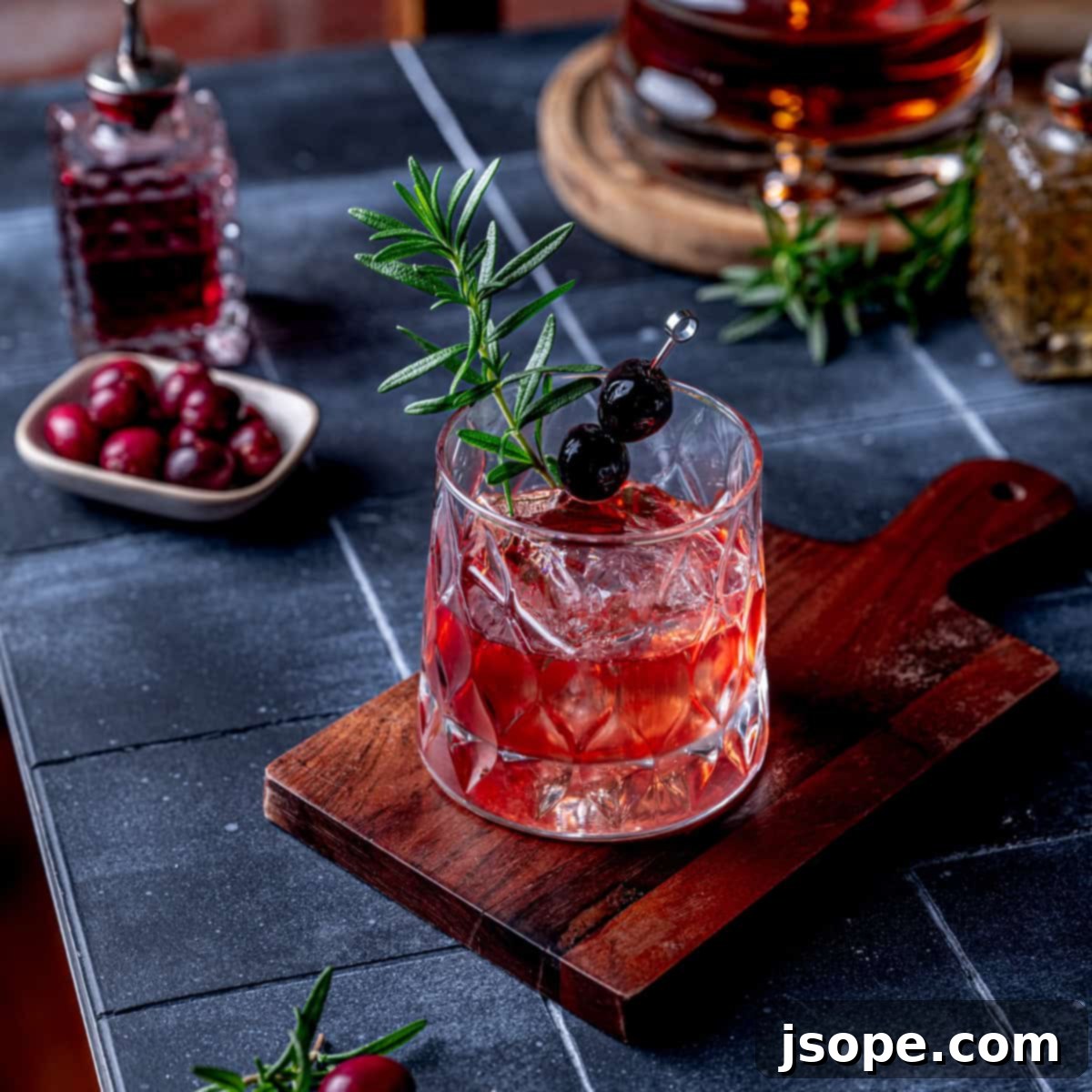 Spiced Cranberry Old Fashioned - A festive twist on the classic bourbon cocktail, perfect for holidays.