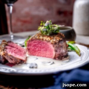 Parmesan Crusted Filet Mignon with Truffle Cream Sauce