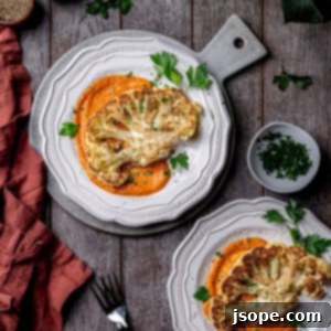 Roasted Cauliflower Steaks with Homemade Romesco