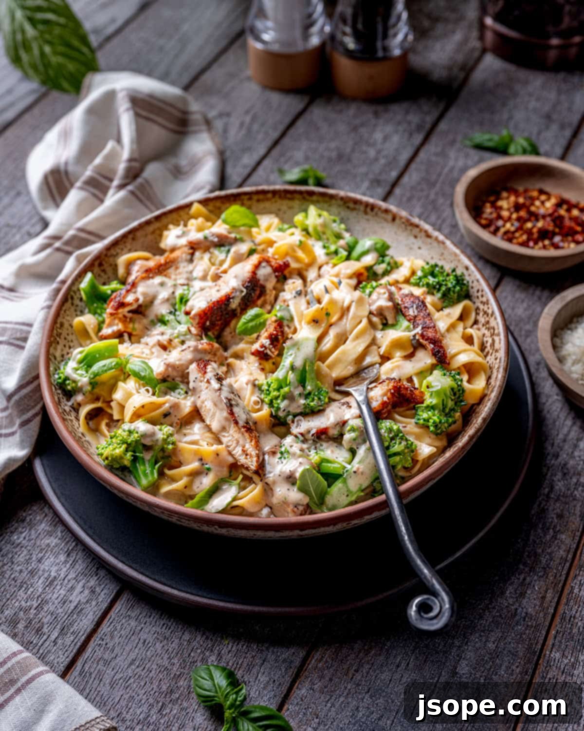 Blackened Chicken and Broccoli Fettuccine Alfredo