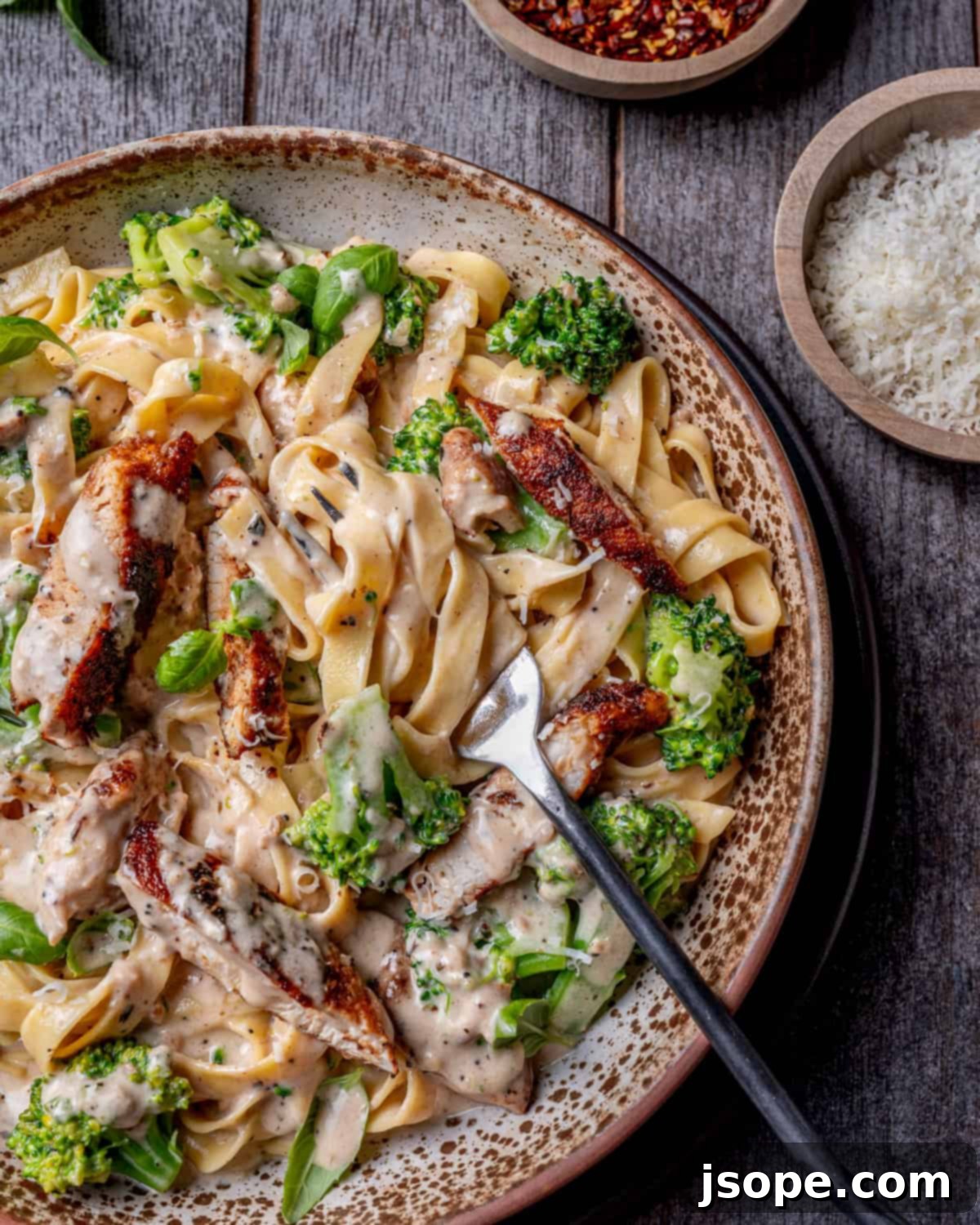 Blackened Chicken and Broccoli Fettuccine Alfredo