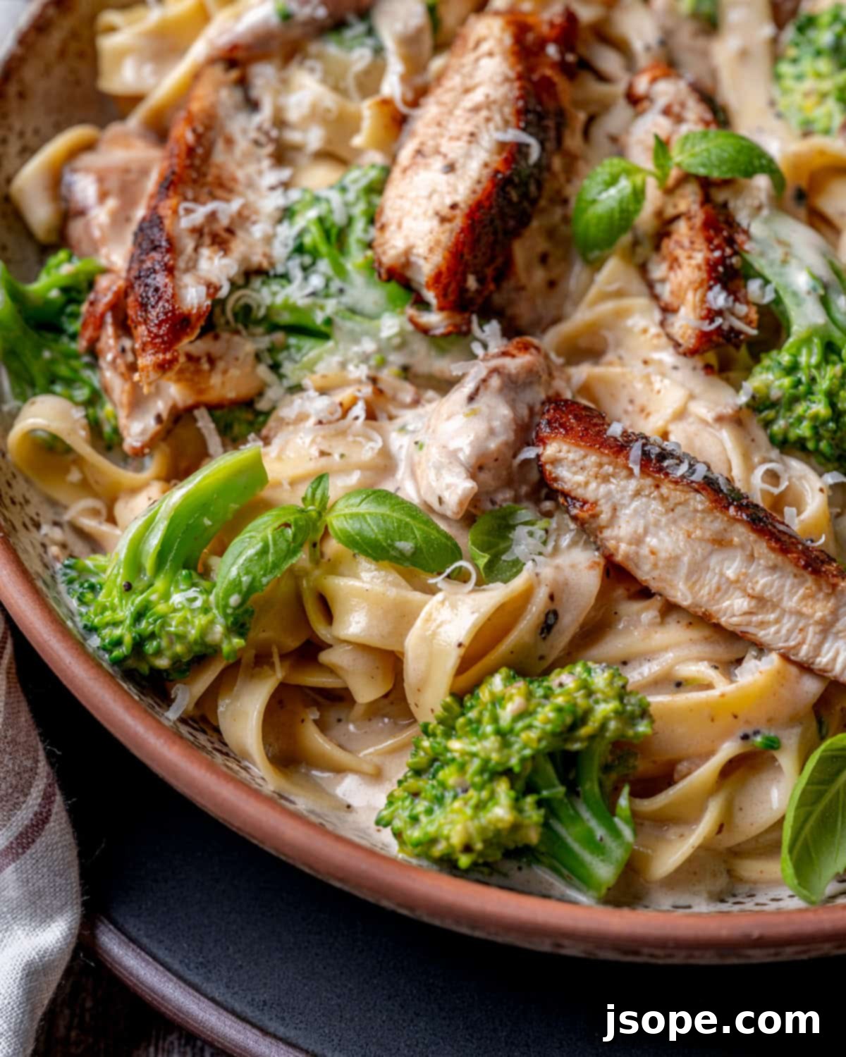 Blackened Chicken and Broccoli Fettuccine Alfredo