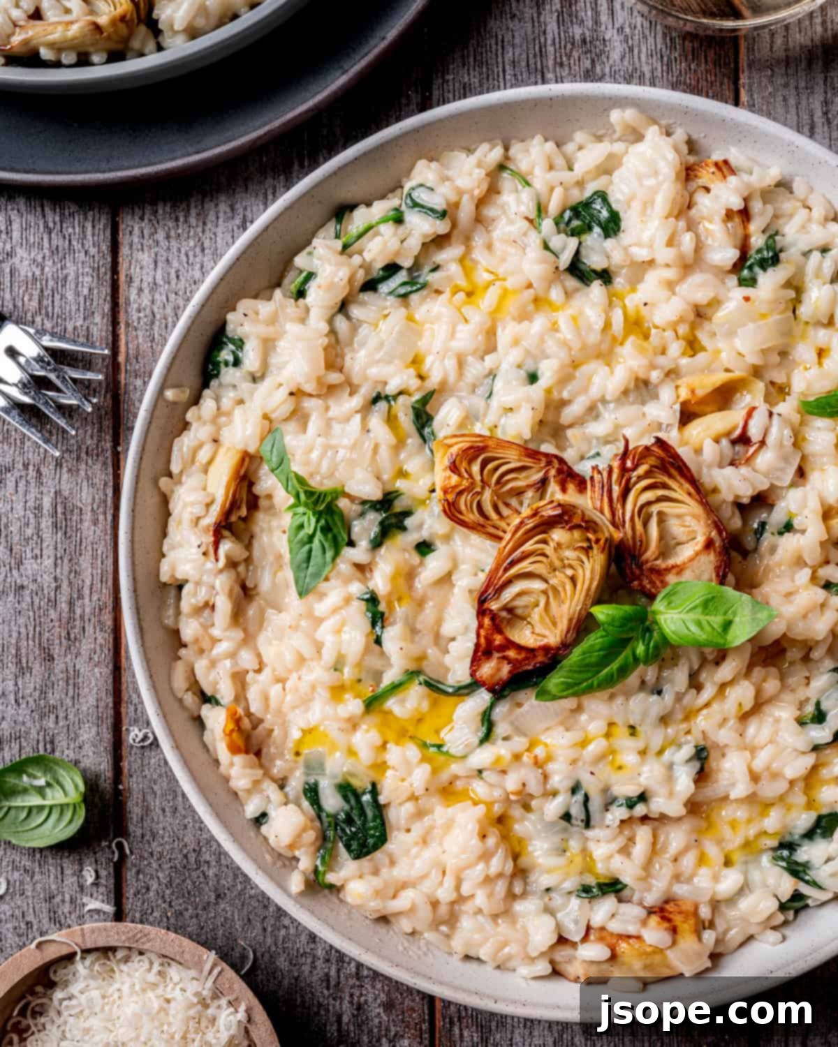 Luxurious Spinach Artichoke Risotto with Mascarpone 5 Spinach Artichoke Risotto with Creamy Mascarpone Cheese